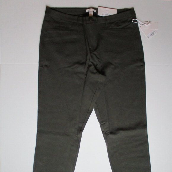 Dark Green Skinny Ankle Pants Stretch Rayon Fabric LC Lauren Conrad Sz 18 NWT - Picture 1 of 9